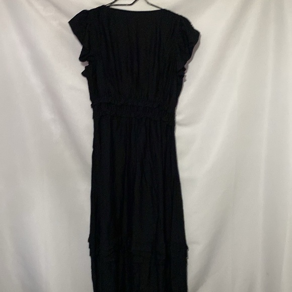 NWT J JILL WO SIZE XS PETITE BLACK TIERED FLUTTER SLEEVES DRESS ELASTIC WAIST - Picture 12 of 12